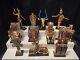 Egyptian Gold Franklin Mint 1989 Tutankhamun Pharaoh Lot of 11 Figurines withBoxes