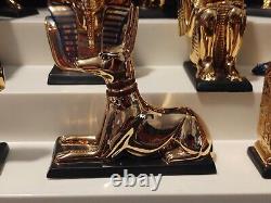 Egyptian Gold Franklin Mint 1989 Tutankhamun Pharaoh Lot of 11 Figurines withBoxes