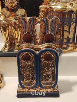 Egyptian Gold Franklin Mint 1989 Tutankhamun Pharaoh Lot of 11 Figurines withBoxes