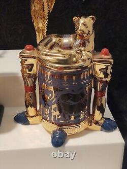 Egyptian Gold Franklin Mint 1989 Tutankhamun Pharaoh Lot of 11 Figurines withBoxes
