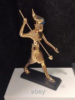Egyptian Gold Franklin Mint 1989 Tutankhamun Pharaoh Lot of 11 Figurines withBoxes