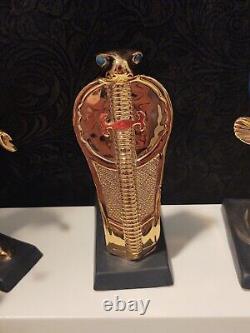 Egyptian Gold Franklin Mint 1989 Tutankhamun Pharaoh Lot of 11 Figurines withBoxes