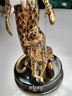 Erte LEOPARD Art Deco Limited Edition Porcelain Figurine 24K Paint