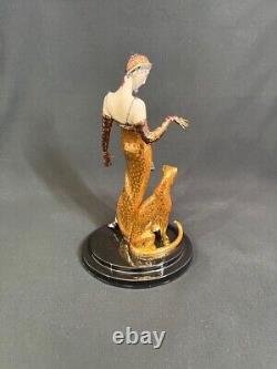 Erte Ocelot Flanklin Mint Art deco Figurine Swarovski Art Deco Limited Edition