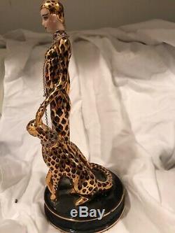 Erte Porcelain Leopard Statue from Franklin Mint