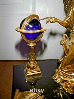 Exquisite Franklin Mint Angel of the New Age Porcelain & Gilt Mantle Clock RARE