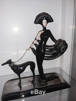 Exquisite House of Erte Porcelain Sculpture Symphony in Black By Franklin Mint