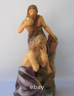 Exquisite Large Franklin Mint JESUS THE BAPTISM OF CHRIST Porcelain Figurine