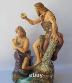 Exquisite Large Franklin Mint JESUS THE BAPTISM OF CHRIST Porcelain Figurine