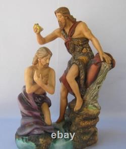 Exquisite Large Franklin Mint JESUS THE BAPTISM OF CHRIST Porcelain Statue