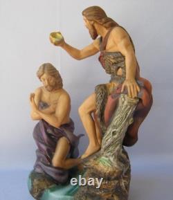 Exquisite Large Franklin Mint JESUS THE BAPTISM OF CHRIST Porcelain Statue