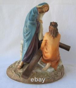 Exquisite Large Franklin Mint JESUS THE ROAD TO CALVARY Porcelain Figurine
