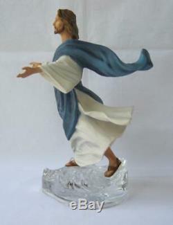 Exquisite Large Franklin Mint JESUS WALKING ON WATER Porcelain Figurine