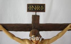 Exquisite Large Franklin Mint THE CRUCIFIXION Jesus Porcelain Figurine with Base