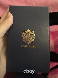 FABERGE PORCELAIN Spring Easter Basket Franklin Mint 8 Gold Color Trimmed Eggs