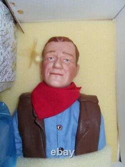 FRANKLIN MINT 1992 JOHN WAYNE COWBOY 21 INCH PORCELAIN DOLL near/mint