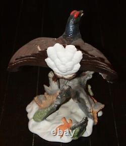 FRANKLIN MINT 1992 THE BLACK GROUSE A J Rudisill Porcelain Figurine NICE