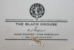 FRANKLIN MINT 1992 THE BLACK GROUSE A J Rudisill Porcelain Figurine NICE