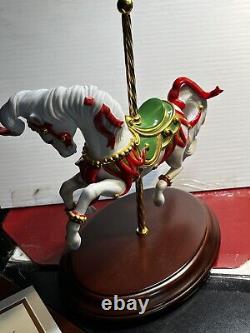 FRANKLIN MINT 9 Christmas Carousel Horse Porcelain Figurine Scarlet Ribbons