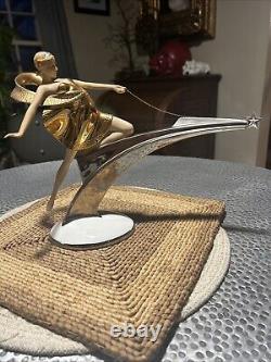 FRANKLIN MINT ART DECO ERTE STARLIGHT IN PLATINUM FEMALE SCULPTURE No Box