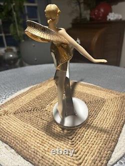 FRANKLIN MINT ART DECO ERTE STARLIGHT IN PLATINUM FEMALE SCULPTURE No Box