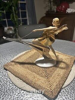 FRANKLIN MINT ART DECO ERTE STARLIGHT IN PLATINUM FEMALE SCULPTURE No Box