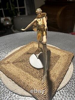 FRANKLIN MINT ART DECO ERTE STARLIGHT IN PLATINUM FEMALE SCULPTURE No Box