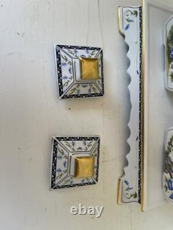 FRANKLIN MINT BIRDS FLOWERS Of The ORIENT Tea Pot Set CREAMER & SUGAR Tray