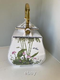 FRANKLIN MINT BIRDS FLOWERS Of The ORIENT Tea Pot Set CREAMER & SUGAR Tray