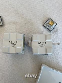 FRANKLIN MINT BIRDS FLOWERS Of The ORIENT Tea Pot Set CREAMER & SUGAR Tray