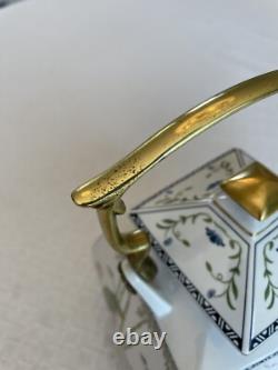 FRANKLIN MINT BIRDS FLOWERS Of The ORIENT Tea Pot Set CREAMER & SUGAR Tray