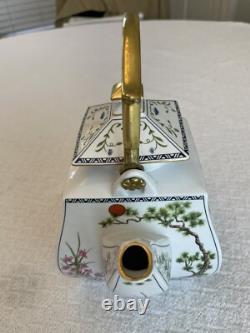 FRANKLIN MINT BIRDS FLOWERS Of The ORIENT Tea Pot Set CREAMER & SUGAR Tray