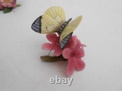 FRANKLIN MINT Butterflies Of The World 7 lot flowers porcelain Monarch