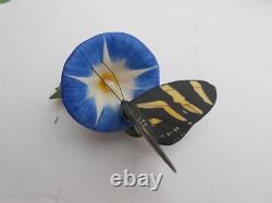 FRANKLIN MINT Butterflies Of The World 7 lot flowers porcelain Monarch