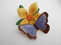 FRANKLIN MINT Butterflies Of The World 7 lot flowers porcelain Monarch