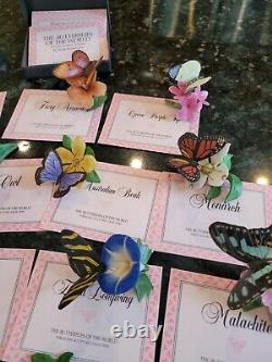 FRANKLIN MINT Butterflies Of The World Lot Of 14 Butterflies With Orig Case