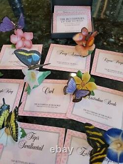 FRANKLIN MINT Butterflies Of The World Lot Of 14 Butterflies With Orig Case