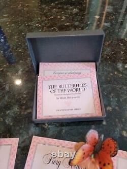 FRANKLIN MINT Butterflies Of The World Lot Of 14 Butterflies With Orig Case