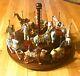 FRANKLIN MINT CAROUSEL 12 PORCELAIN ANIMALS WITH DISPLAY TURNTABLE 1980's