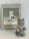 FRANKLIN MINT CURIO CABINET CAT COLLECTION CYBIS GRAY LONG HAIR withPINK BOW