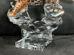 FRANKLIN MINT Cats of the World Porcelain LEOPARD Figurine on Crystal Base
