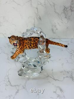 FRANKLIN MINT Cats of the World Porcelain LEOPARD Figurine on Crystal Base Rare