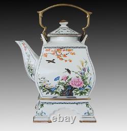 FRANKLIN MINT FP The Birds & Flowers Of The Orient Teapot With Stand 1986