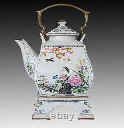 FRANKLIN MINT FP The Birds & Flowers Of The Orient Teapot With Stand 1986