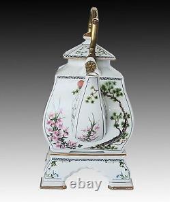 FRANKLIN MINT FP The Birds & Flowers Of The Orient Teapot With Stand 1986