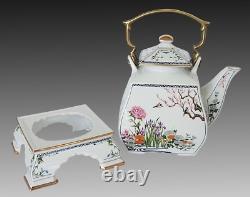 FRANKLIN MINT FP The Birds & Flowers Of The Orient Teapot With Stand 1986