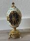 FRANKLIN MINT Faberge EMERALD ISLE Porcelain Egg Footed Irish Cross Gold Plated