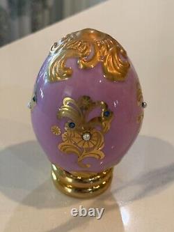 FRANKLIN MINT Faberge Imperial Jeweled Eggs Lot 7 with Stands