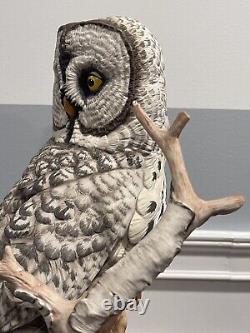 FRANKLIN MINT GREAT GREY OWL PORCELAIN SCULPTURE HAND PAINTED by G McMonigle 15