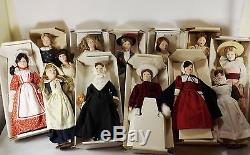 FRANKLIN MINT- MAIDS OF THE 13 COLONIES ALL 13 PORCELAIN DOLLS WithBOX HANDPAINTED